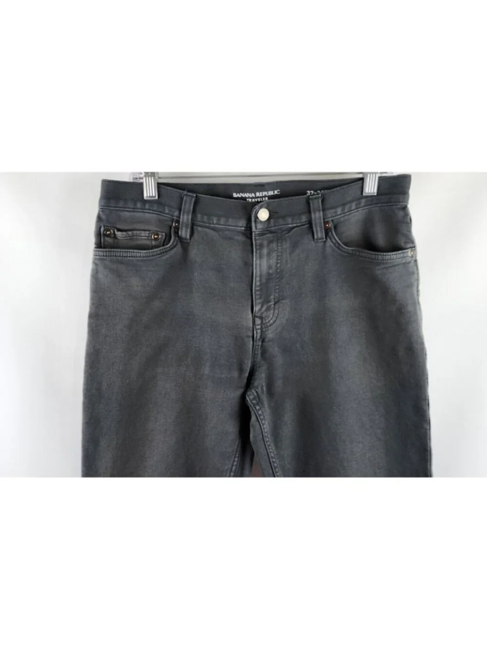 Banana Republic Jeans Mens 32x31 Dark Gray The Traveler Slim Fit Denim